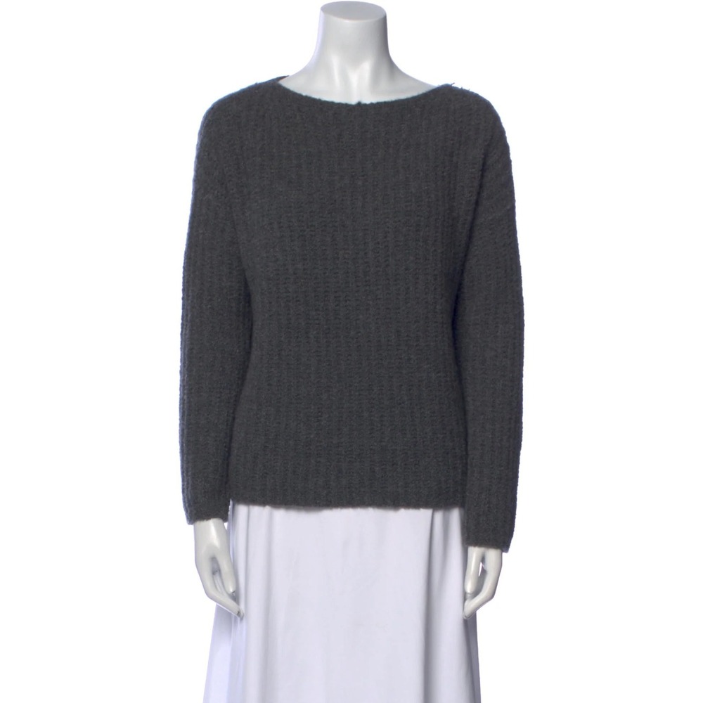 Vince Womens Charcoal Grey Cashmere Bateau Neckline Sweater Size Small